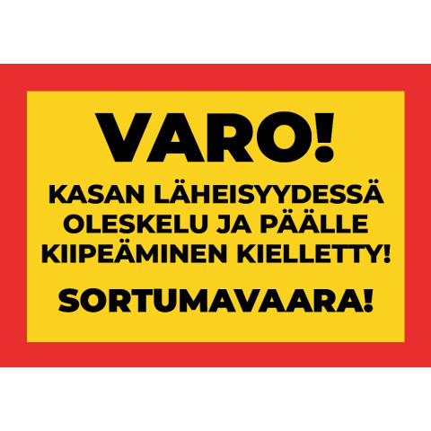 Sortumavaara varoitusmerkki, kaksipuoleinen