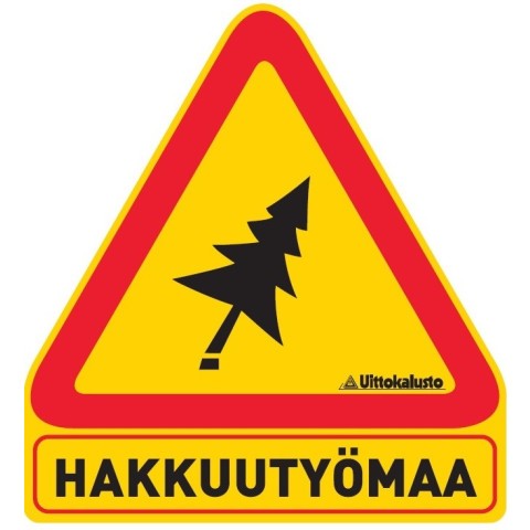 Hakkuutyömaa varoitusmerkki, magneettinen