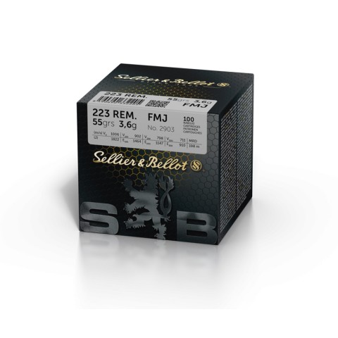 Sellier & Bellot .223  FMJ 3,6g/55grs, 100 kpl