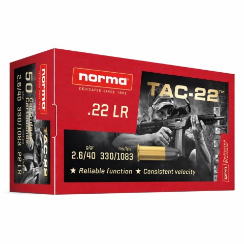 Norma TAC-22 .22 LR LRN, 50 kpl